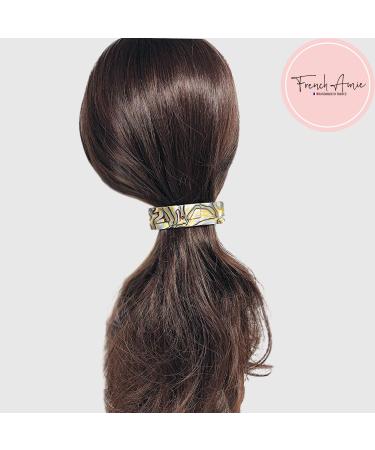 French Amie Onyx 1 Wide Celluloid Handmade Hair Clip Barrette - Elegant and Stylish - Buy Online on SooperMarket.com