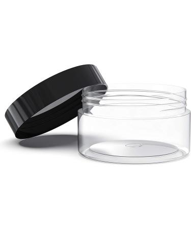 50 Pack 2oz Clear Plastic Containers with Lids - Ideal for Sugar Scrubs, Cosmetics, Lotions, Body Butters, and Slime - Refillable and Durable - Buy Online on SooperMarket.com