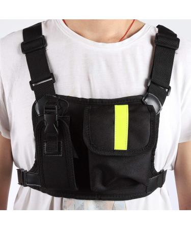 Jadeshay Radio Chest Strap - Adjustable Walkie Talkie Chest Bag for Men | Bright Yellow Vest with Pockets - International Shipping Available - Buy Online on SooperMarket.com