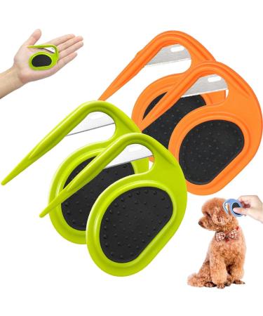 Pulunto dog comb for pets open knots comb for hair fur hair fur care trimmer brush comb pet comb puppy 4 pieces orange + green unit size