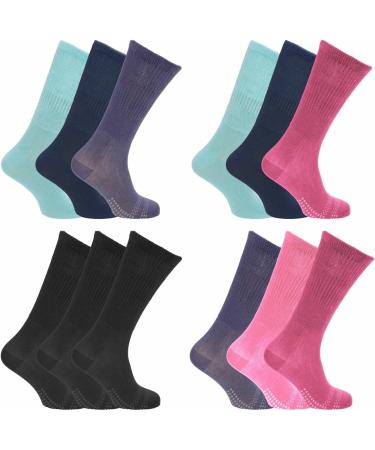 COMFYLOT & KK TRADERS MCR LTD Ladies Bamboo Diabetic Extra Wide Womens Non Elastic Socks with Hand Linked Toes 4-8 Assorted - Buy Online on SooperMarket.com