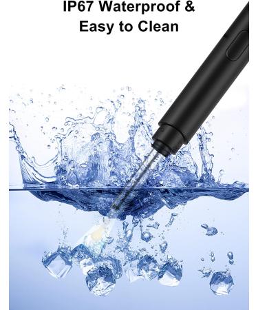 Wireless 1296P HD Ear Wax Removal Tool with Camera and LED Lights - Waterproof Otoscope for iPhone & Android - Black - Buy Online on SooperMarket.com