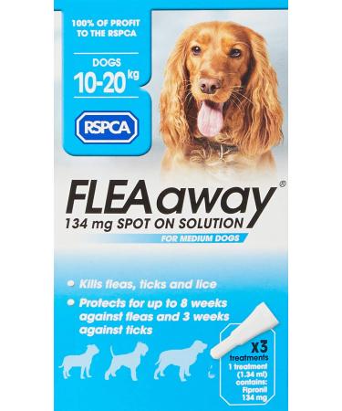 RSPCA FleaAway Spot On Solution for Medium Dogs 134 mg x3