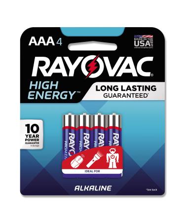 Rayovac High Energy Premium Alkaline Battery AAA 4/Pack (RAY8244K)
