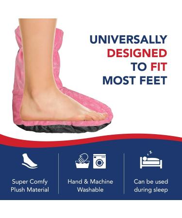 Doctor Developed Heated Booties - Foot Warmers for Women & Men - Heat Therapy Socks with Microwavable Heating Pad - Pink - One Size - Buy Online on SooperMarket.com