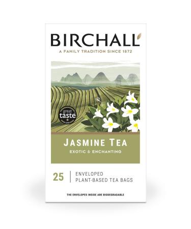 Birchall Tea Bags Jasmine Tea Gift Set Green Tea Bursting with Full Flavour Perfect Herbal Tea Gift Set 25 Enveloped of Plant-Based Prism Tea Bags Jasmine 25 Count (Pack of 1)