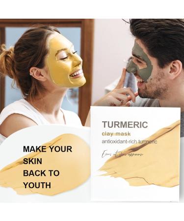 Trendyfave Turmeric Clay Mask - Turmeric Clay Face Mask Controlling Oil Clay Mask For Deep Cleansing Hydrating Face Mask Improve Pore Blemish Acne-Prone & Oily Skin Face Masks skincare 120g - Buy Online on SooperMarket.com