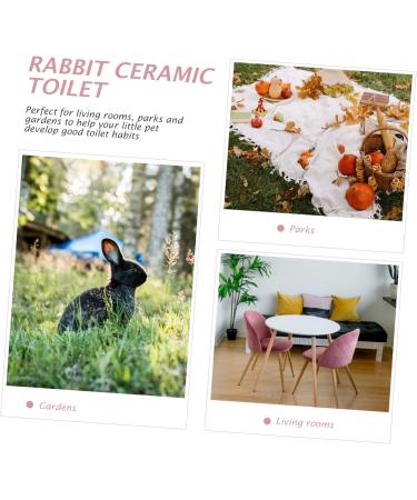 CORHAD Rabbit Toilet Pet Toilet Supply Triangle Potty Trainer Pet Training Toilet Pet Potty Ceramics Pink 30X26X12.5cm Pink - Buy Online on SooperMarket.com