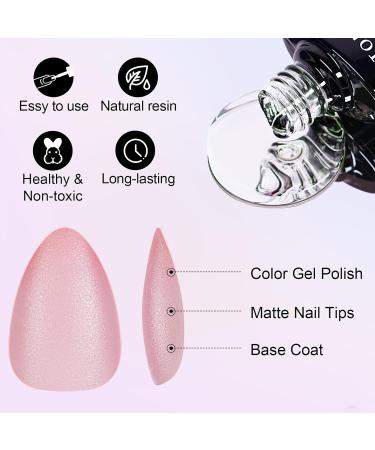 TOMICCA Soft Gel Nail Tips and Glue Kit | Easy DIY Nail Art Set with Almond Nail Tips, Gel Glue, Top Coat, and UV LED Lamp - Pink - Buy Online on SooperMarket.com