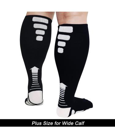 3 Pairs Wide Calf Plus Size Compression Socks 20-30 mmHg for Swelling - 3XL Sports 007 - Buy Online on SooperMarket.com