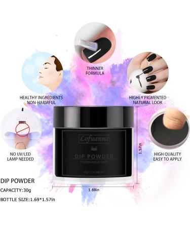 Lofuanna 30g Black Dip Powder Nail Dipping for French Nail Art - Salon Quality, No Lamp Needed, Odor-Free & Long-Lasting (005) - Buy Online on SooperMarket.com