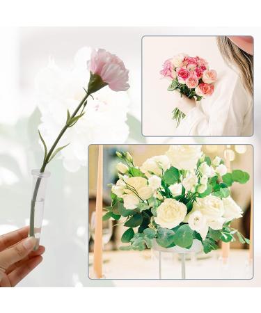 Anjmd 50pcs Floral Water Tubes with Silicone Cap - Ideal for Bouquets and Floral Arrangements (4.3inch) - Buy Online on SooperMarket.com