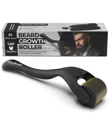 Viking Beard Derma Roller Hair Growth Men | 2x Roller Heads | 540 0.5MM Titanium Needles | Beard Roller For Growth For Men Beard Growth Roller 0.5 Dermaroller For Hair Growth Roller 1 count (Pack of 1)