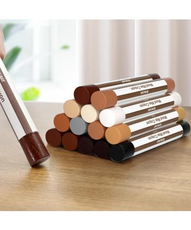 Wood Filler Sticks 12colors Wood Wax Crayons for Repairing Scratches Scuffs Cracks and Nail Holes on Wood Furniture Floors Cabinets Tables and Doors 12pcs