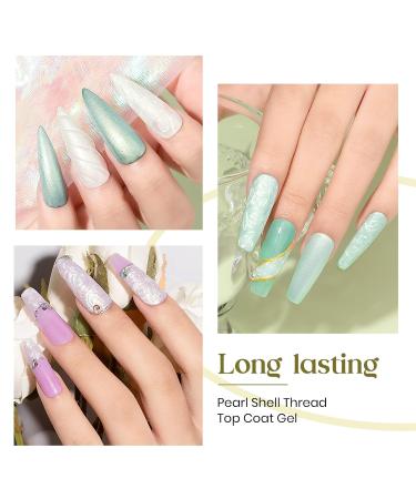 MIZHSE Pearl Top Coat Gel Nail Polish - Mermaid Glitter 2-in-1 Soak Off UV LED Gel for DIY & Salon Use (10ml - Buy Online on SooperMarket.com