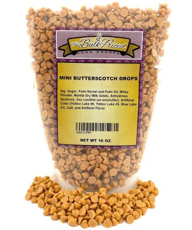Mini Butterscotch Drops - 1 lb. Bulk Size Baking Chips in Resealable Bag - Buy Online on SooperMarket.com