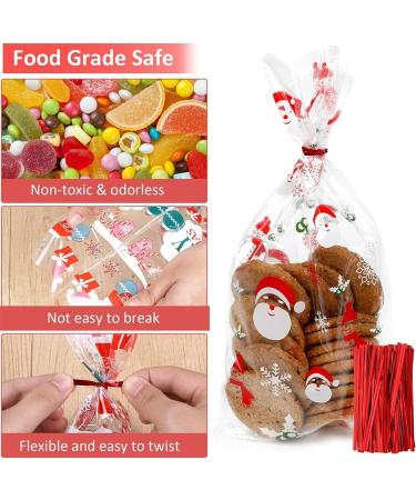 Christmas Cellophane Bags Christmas Candy Bags with Twist Ties Xmas Party Gift Bags Christmas Candy Cookie Bags Goodies Treat Bags for Christmas Party Supply Party Favor 50pcs - Buy Online on SooperMarket.com