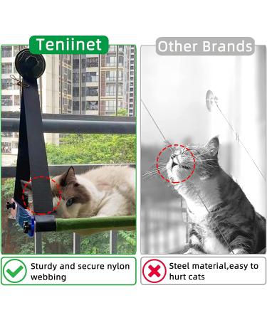 Foldable Cat Hammock for Large Cats 60 lbs+ | Indoor Window Perch with Strong Suction Cups - Buy Online on SooperMarket.com