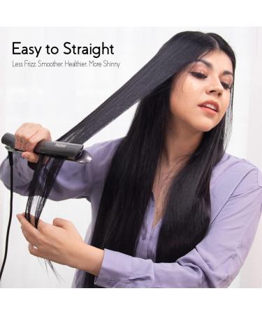 ANGENIL Ionic Hair Straightener and Curler 2 in 1 - Professional Flat Iron Ceramic Titanium, Fast Heating, Dual Voltage - Gray - Buy Online on SooperMarket.com
