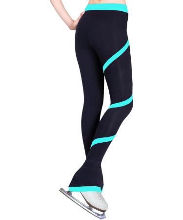 NY2 Sportswear Figure Skating Spiral Polartec Polar Fleece Pants - Medium Turquoise - Buy Online on SooperMarket.com