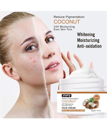 Coconut Face Cream | 24-Hour Moisturising & Revitalising | Reduce Pigmentation & Even Skin Tone | 50g - Shop Internationally - Buy Online on SooperMarket.com