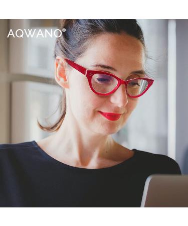 Fashion Oversized Cat Eye Blue Light Blocking Reading Glasses for Women - Red 2.75 - Buy Online on SooperMarket.com