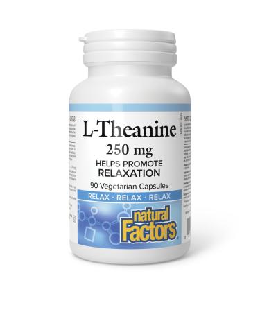 Natural Factors L-Theanine 250 mg 90 vegetarian capsules Helps Promote Relaxation One-per-Day Non-Drowsy