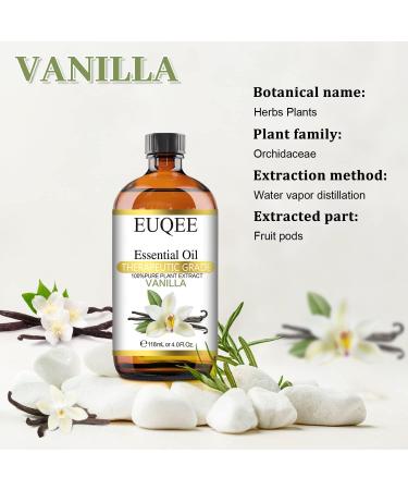 Vanilla Essential Oil 118ml - Therapeutic Grade with Glass Dropper | 4oz Vanilla Oil for Diffusers - Buy Online on SooperMarket.com