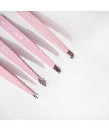 Brushworks 4 Piece Combination Tweezer Set - Pink One Size 52 56 369 - Buy Online on SooperMarket.com