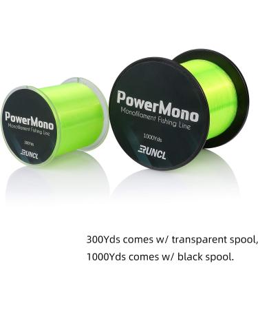 RUNCL PowerMono Monofilament Fishing Line 300yds - Ultimate Strength, Shock Absorber, Knot Friendly - Yellow, 5LB (2.3kg), 0.18mm - Low & High-Vis Options - Buy Online on SooperMarket.com