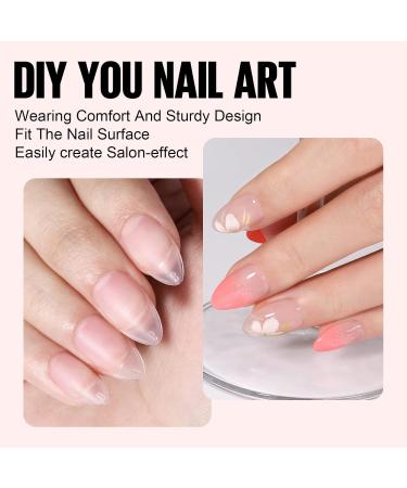 TOMICCA French Nail Extension Kit with Portable Lamp and Glue - 240 Short Almond Nail Tips - DIY Gel Nail Art Tools - Buy Online on SooperMarket.com