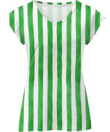 Short Sleeve T Shirts Clothing Woman T-Shirt Casual Black Clothing Top Women's Floral Pattern for Women Crop Tops Shirt Shirts Top Women's Summer Tank Top 1 Green L - Buy Online on SooperMarket.com