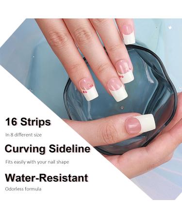 Semi Cured Gel Nail Strips Gel Nail Stickers - 16 Pcs Nail Stickers for Nail Art - Soft Self-Adhesive Gel Nail Wraps Easy Apply & Remove for Salon-Quality Manicure Kit (UV/LED Lamp Required)(BSG-0447) - Buy Online on SooperMarket.com