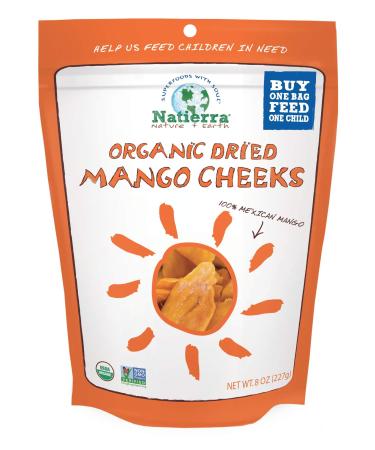 Natierra Organic Dried Mango Cheeks, No Sugar Added, Non-GMO & Vegan, 8 Ounce Bag Mango Cheeks 8 Ounce (Pack of 1)