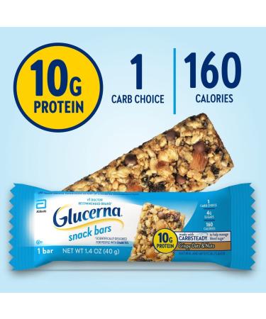 Glucerna Crispy Oats & Nuts Snack Bars - 20 Count, Diabetes-Friendly Blood Sugar Management - Buy Online on SooperMarket.com