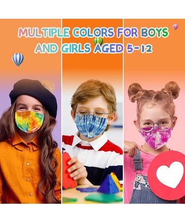 Zoonana Kids Disposable Face Masks - 30 Pcs Breathable 4-Ply Protection Mask for Boys and Girls - Tie Dye Colorful Design - Buy Online on SooperMarket.com