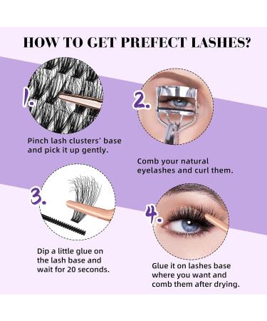 Lash Clusters Individual Wispy Eyelash Extensions 260 PCS - 3D Natural Fluffy Clusters 40D 9mm - DIY at Home - Q40D-9mm - Buy Online on SooperMarket.com