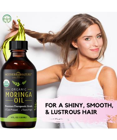 Nourish & Strengthen Hair from Inside Out with Moringa Oil & Capsules - Mother Nature Organics - Healthy Hair Growth - Buy Online on SooperMarket.com