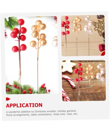 HOMSFOU 60 Pcs Christmas Fruit Christmas Tree Picks Artificial Berry Twigs Diy Floral Art Plant Fake Berry Picks Christmas Holly Decorations Christmas Berry Picks Foam Red Fruit Branch Redx3pcs 17x3cmx3pcs - Buy Online on SooperMarket.com
