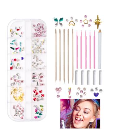 NIKTULE DISCH-EDELSTEIN SETS DIY-Zahn-Edelstein set-Complete crystal tooth set |DIY-Zahn-Eedelstein set removable stone crystal toothniacs for women and men