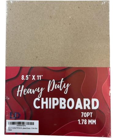 8.5x11 Inches 70 Point Kraft Chipboard Sheets - Pack of 15 | Heavy Duty, Sturdy Craft Board - Buy Online on SooperMarket.com