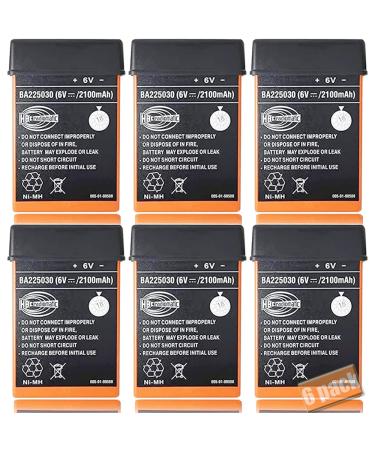 6 Pack 6V 2100mAh Ni-Mh BA225030 Rechargeable Battery for HBC Radiomatic for HBC Crane Remote Control Pump Truck Battery
