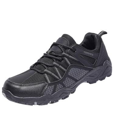 Men's outdoor fitness shoes non-slip elegant gym waterproof indoor gymnastics running shoes sport walking outdoor light sports shoes shoes damping running sporty convenient sneaker black 46 EU