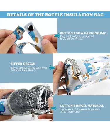 LNQ LUNIQI Insulated Baby Bottle Bag - Portable Travel Feeding Bag for Newborn Toddler - Thermal Insulation - Grey - Buy Online on SooperMarket.com