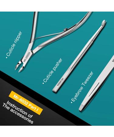MR.GREEN 7in1 Manicure Set - Stainless Steel Professional Nail Clippers & Pedicure Tools with Travel Case (Mr-6032) - Buy Online on SooperMarket.com