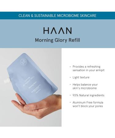 HAAN Natural Deodorant Refill - Morning Glory | 24-Hour Odor Protection | Vegan & Aluminium Free | 4 Fl. Oz - Buy Online on SooperMarket.com