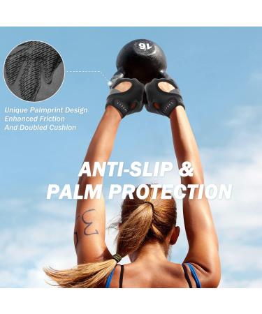 LIFECT Freedom Workout Gloves - Knuckle Weight Lifting Fingerless Gloves for Powerlifting, Gym - Black Medium - Buy Online on SooperMarket.com