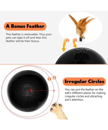 3-in-1 Cat Laser Toy with Interactive Tumbler Ball, Feather Toys, Real Mice Sound - 3 Speeds, 3 Timers - Rechargeable - Indoor Electronic Kitten Chaser Toy - 2021 Newest - Buy Online on SooperMarket.com