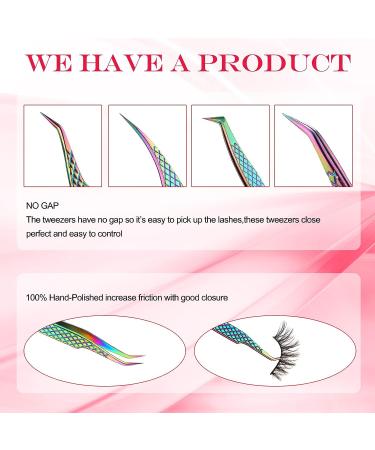 7-Piece Precision Eyelash Extension Tweezers Kit for Professional & Beginners | Lash Tech Cosmetology Tools for Volume & Individual Lash Extensions - Buy Online on SooperMarket.com
