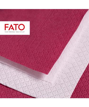 FATO Disposable Paper Napkins - 40 Pack 38x38cm 4-Folded 2-Layer Burgundy 100% Pure Cellulose - Ideal for Lunch & Buffets | Eco-Friendly FSC Certified - Buy Online on SooperMarket.com